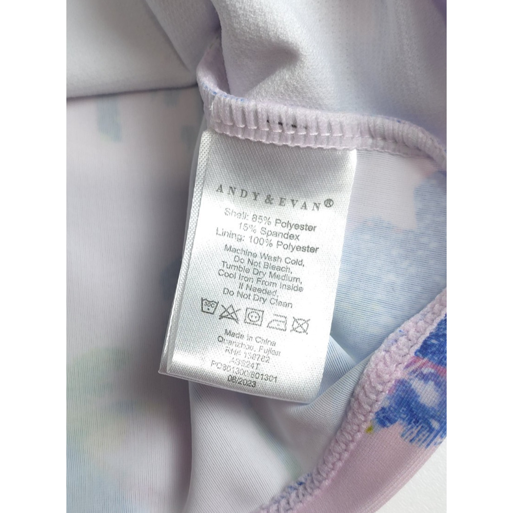 Andy & Evan Girl‎ 3T Swim Rash Guard Shirt Mock Neck Zip Palm Trees Pink Beach - Picture 6 of 9